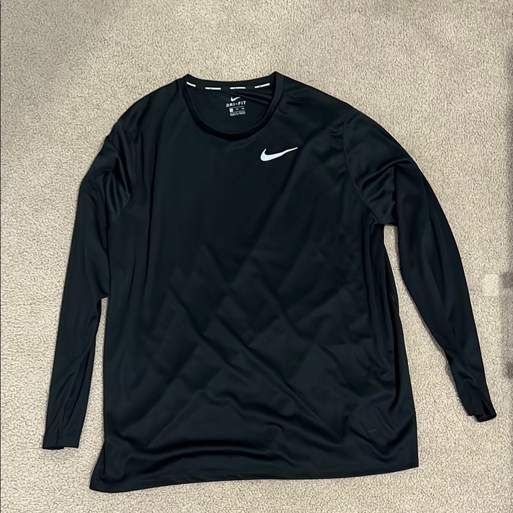 Nike Men's Black Dri-Fit Long Sleeve Shirt